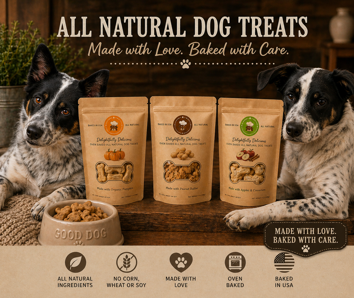 Handcrafted All Natural Dog Treats