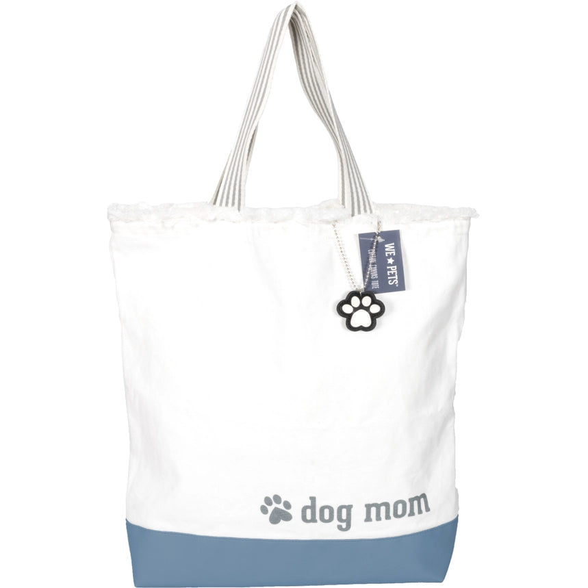 Dog Mom Tote Bag with Paw Charm